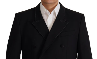 Dolce &amp; Gabbana Black Double Breasted Coat Blazer Jacket