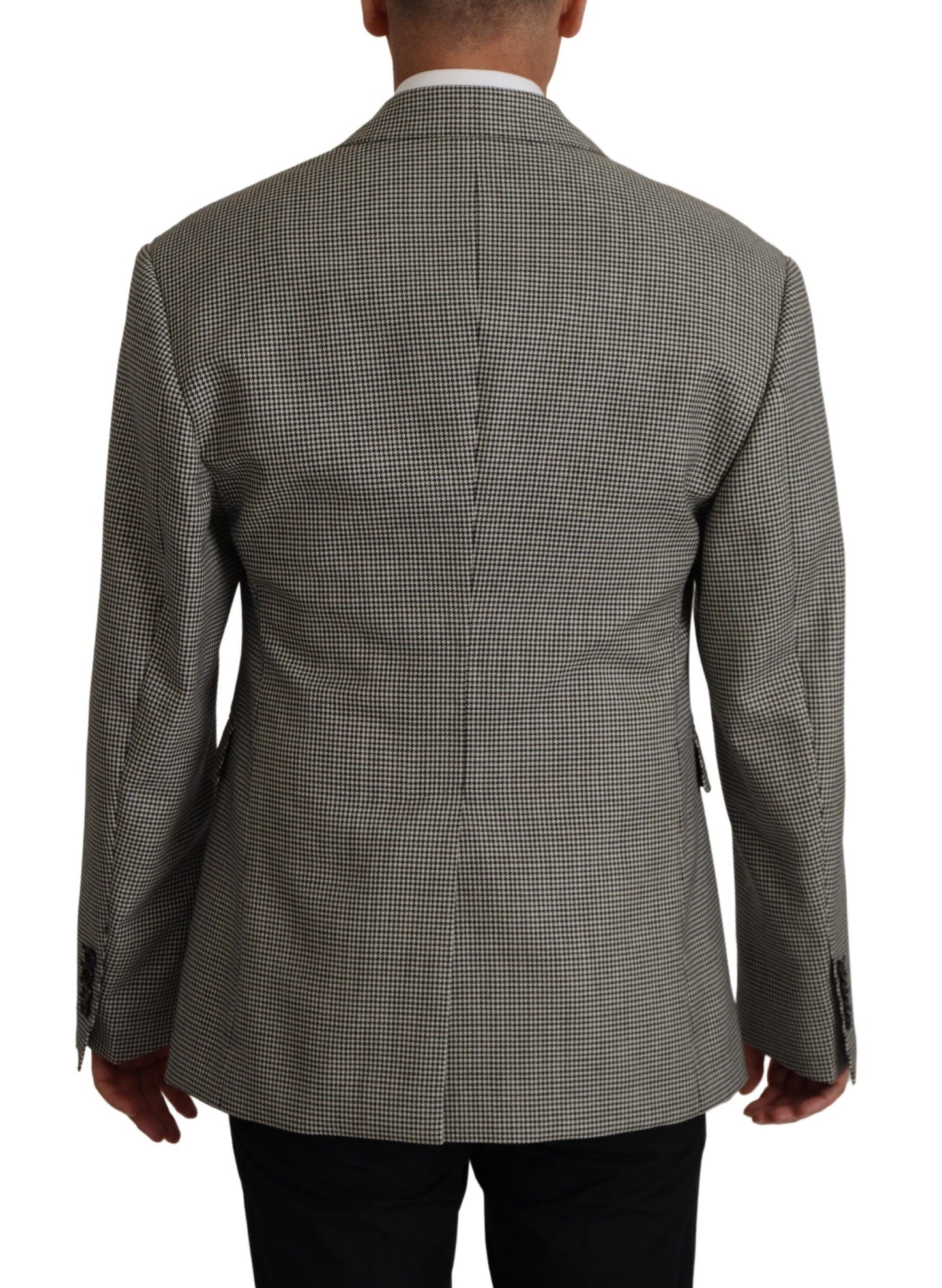 Blazer élégant en laine à carreaux gris Dolce &amp; Gabbana