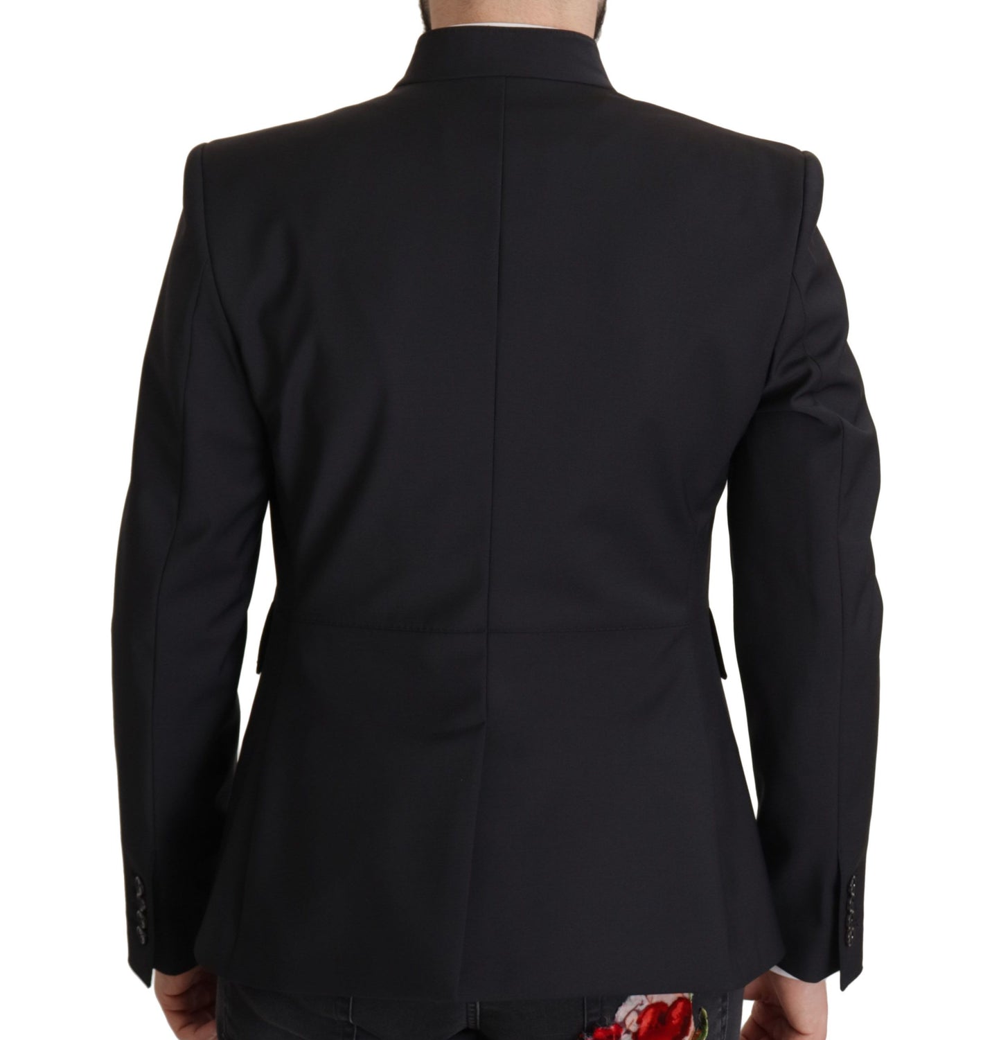 Dolce &amp; Gabbana Black Wool Single Breasted Coat Men Blazer