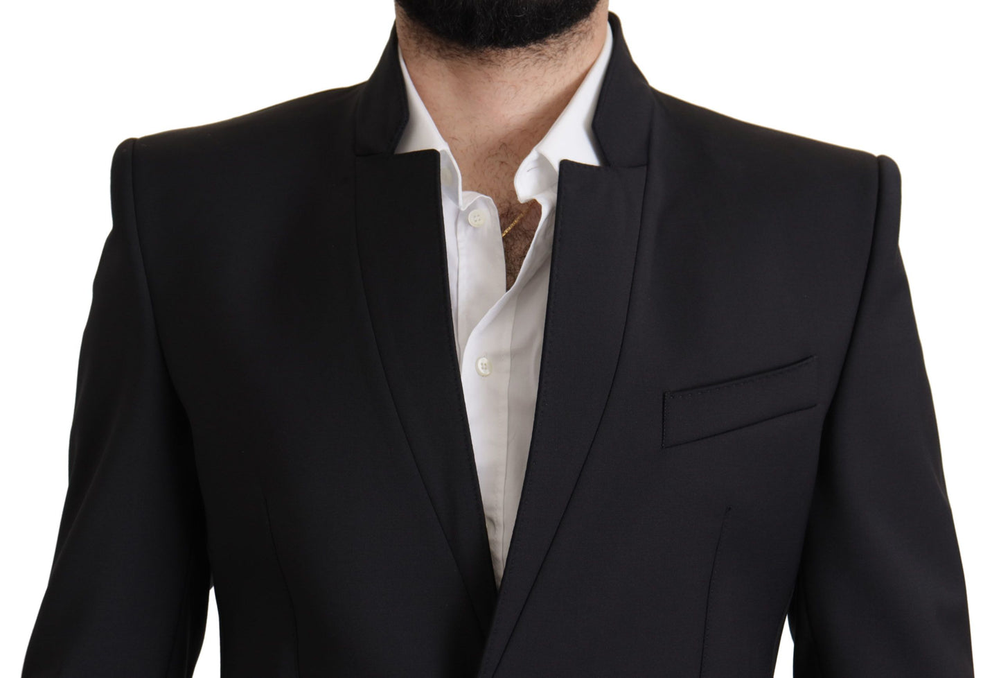 Dolce &amp; Gabbana Black Wool Single Breasted Coat Men Blazer
