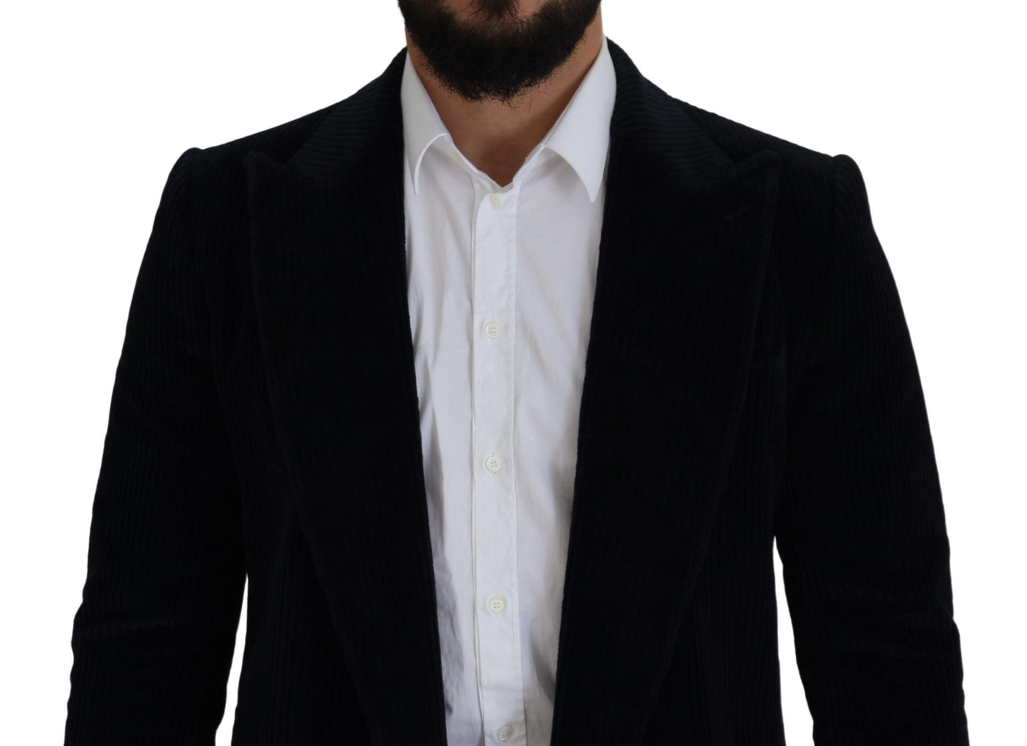 Dolce &amp; Gabbana Black Cotton Cardigan Long Coat Men Jacket