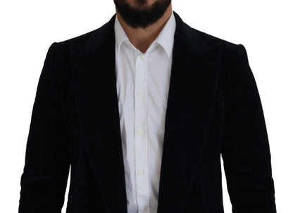 Dolce &amp; Gabbana Black Cotton Cardigan Long Coat Men Jacket