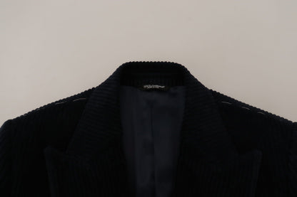 Dolce &amp; Gabbana Black Cotton Cardigan Long Coat Men Jacket