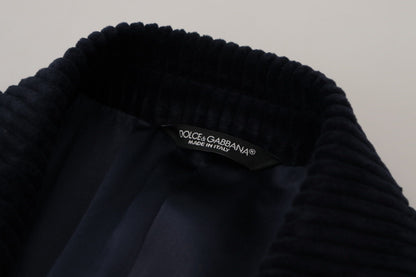 Dolce &amp; Gabbana Black Cotton Cardigan Long Coat Men Jacket