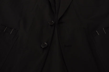 Dolce &amp; Gabbana Black Cotton Single Breasted Blazer Jacket