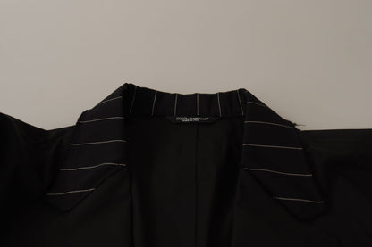 Dolce &amp; Gabbana Black Cotton Single Breasted Blazer Jacket