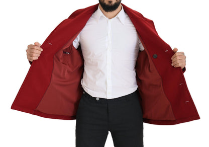 Dolce &amp; Gabbana Élégante veste croisée en laine rouge