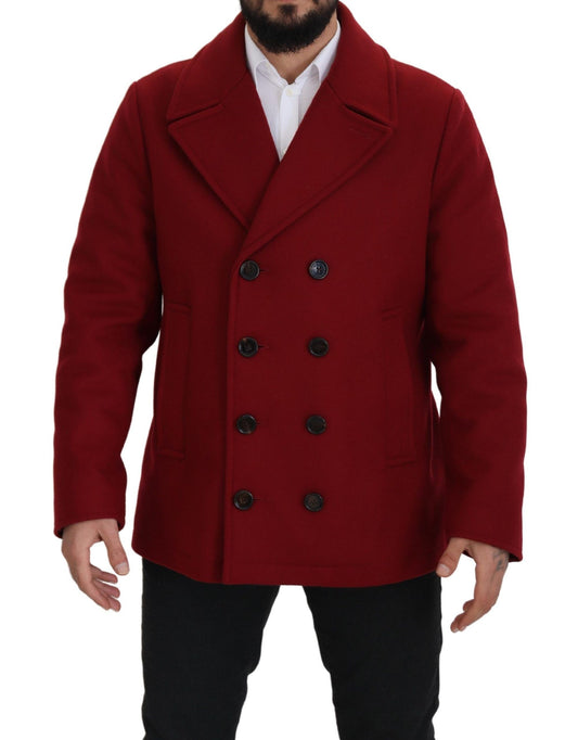 Dolce &amp; Gabbana Élégante veste croisée en laine rouge