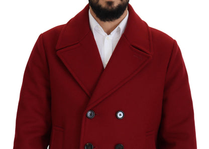 Dolce &amp; Gabbana Élégante veste croisée en laine rouge