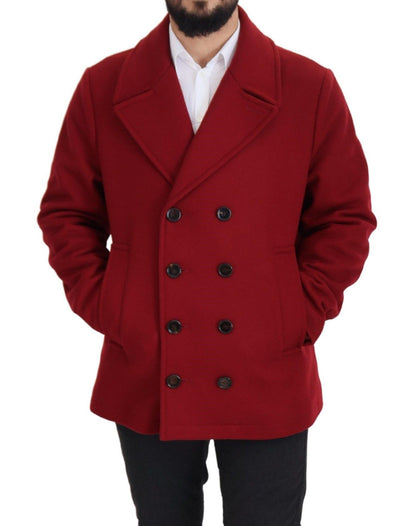 Dolce &amp; Gabbana Élégante veste croisée en laine rouge
