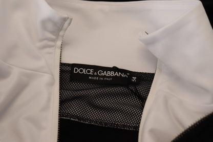 Dolce &amp; Gabbana Élégant blouson aviateur noir à capuche