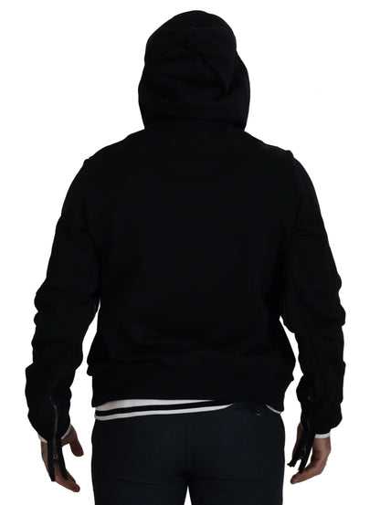 Dolce &amp; Gabbana Élégant blouson aviateur noir à capuche