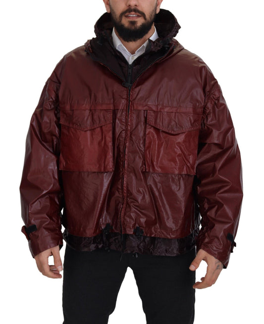 Dolce &amp; Gabbana Élégante veste à capuche zippée bordeaux