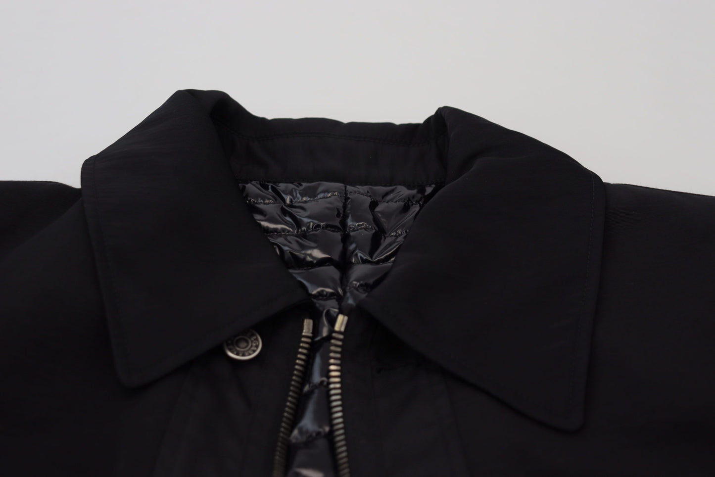 Veste élégante en laine mélangée noire à fermeture éclair Dolce &amp; Gabbana