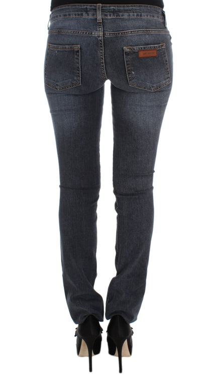 Jean Cavalli Slim Fit délavé bleu diamant vert