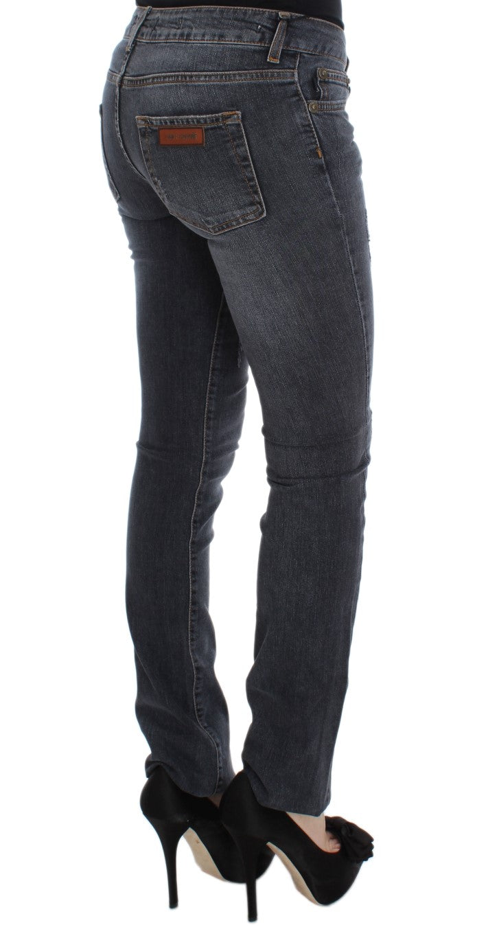 Jean Cavalli Slim Fit délavé bleu diamant vert