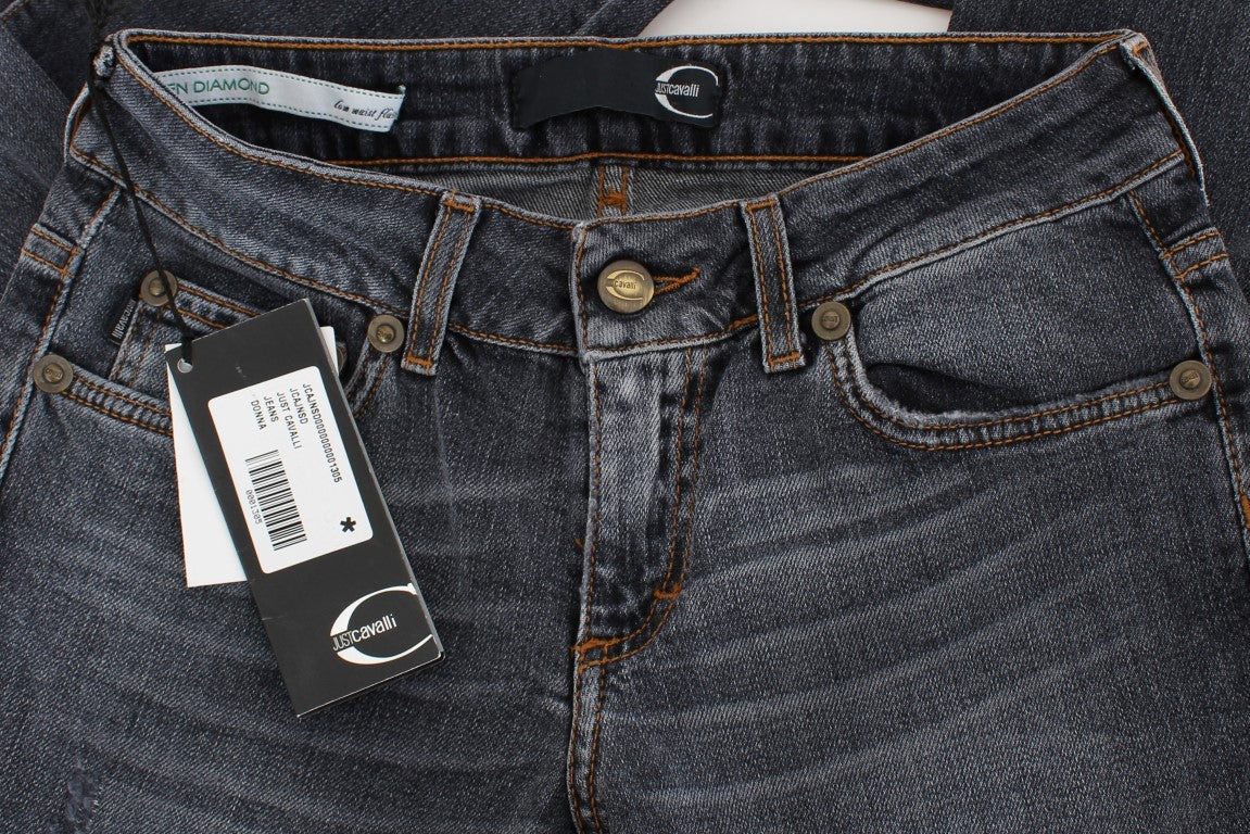Jean Cavalli Slim Fit délavé bleu diamant vert