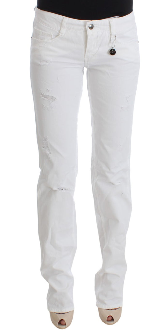Jean slim en coton blanc Costume National Chic