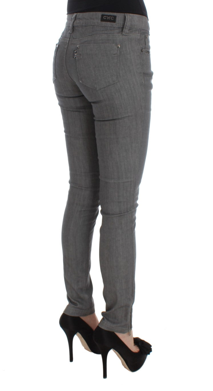 Jean slim gris chic de créateur Costume National