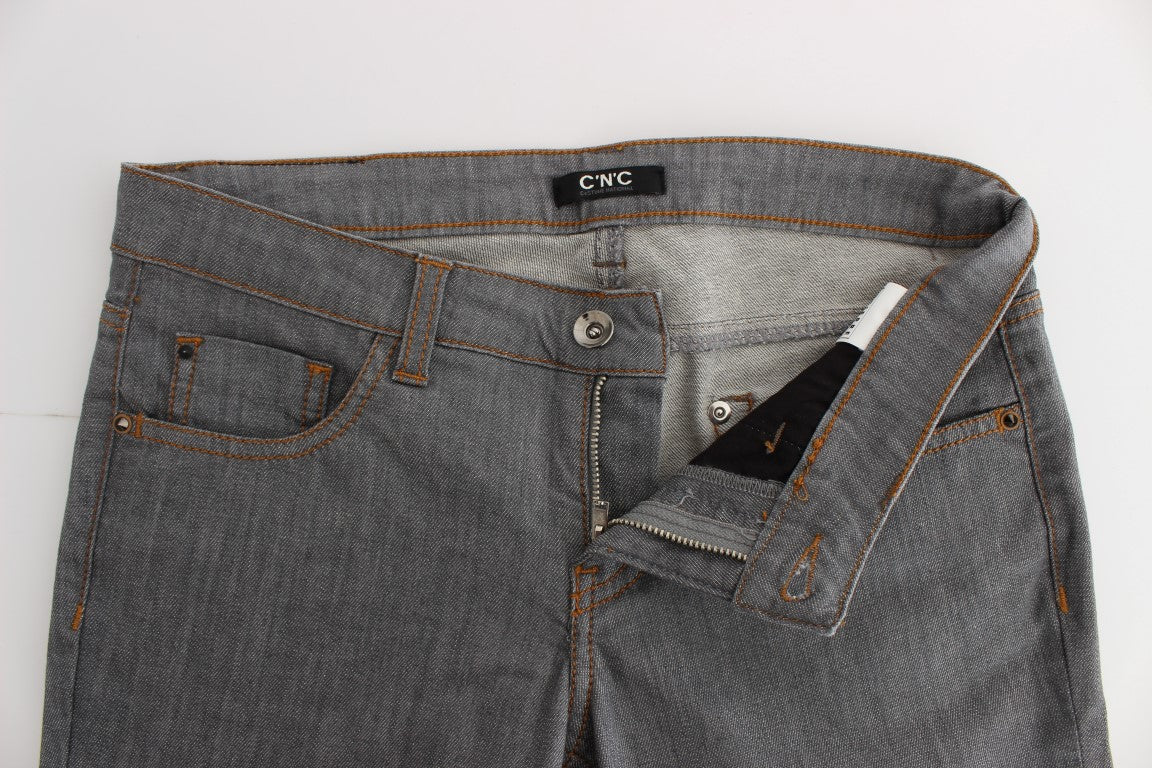 Costume National Élégant Gris Coupe Régulière Jean