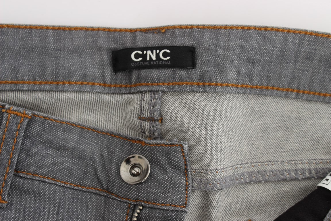 Costume National Élégant Gris Coupe Régulière Jean