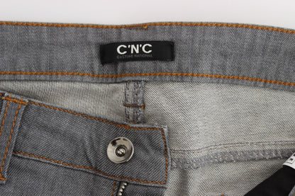 Costume National Élégant Gris Coupe Régulière Jean