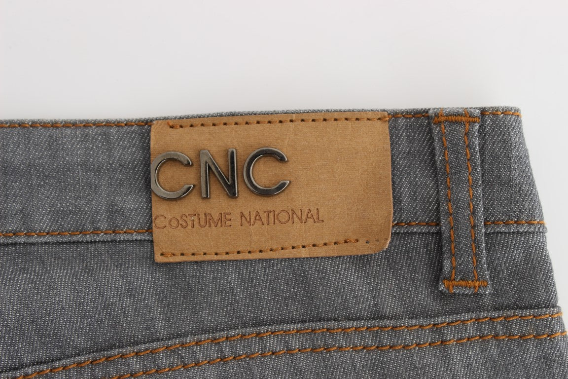 Costume National Élégant Gris Coupe Régulière Jean