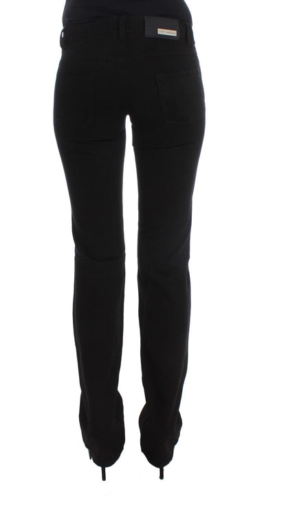 Jean slim noir en coton zippé Costume National Chic