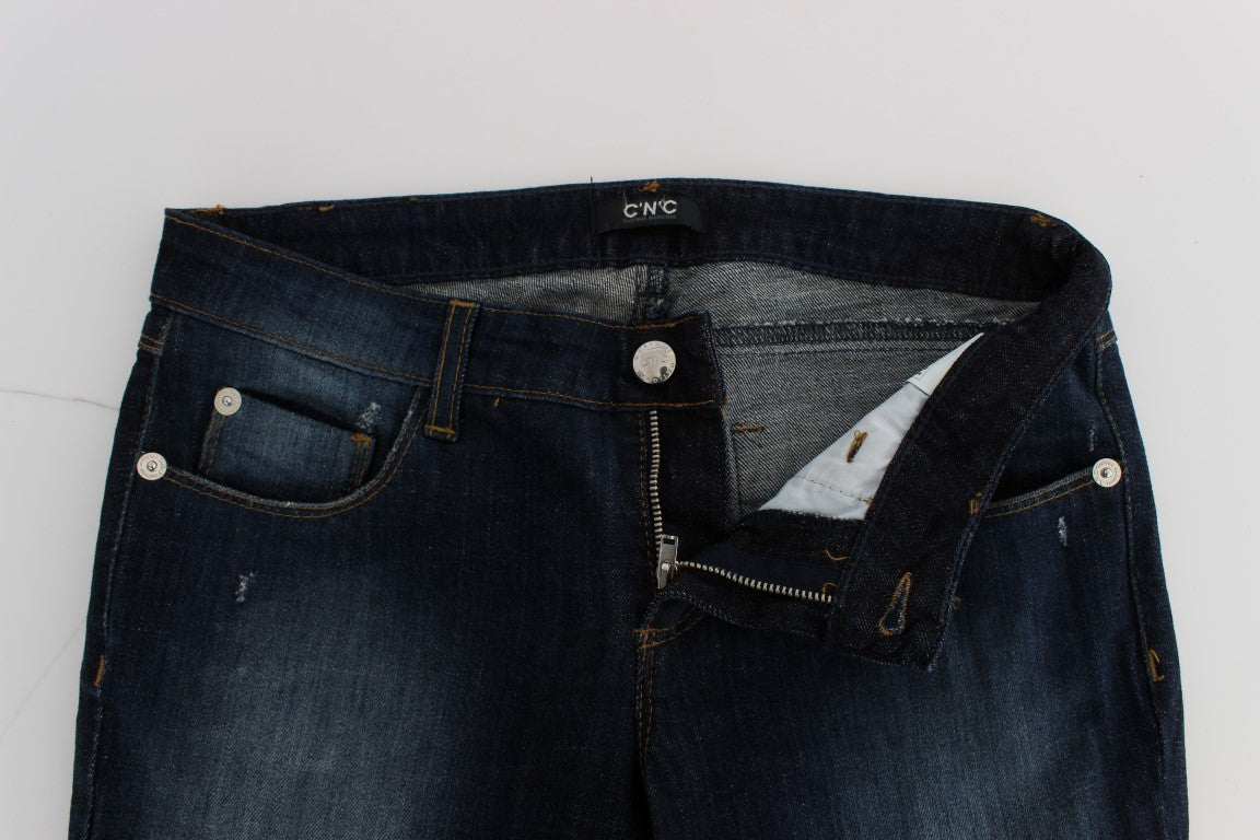 Jean slim bleu élégant de créateur Costume National