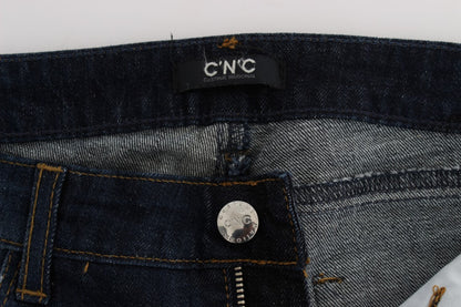 Jean slim bleu élégant de créateur Costume National