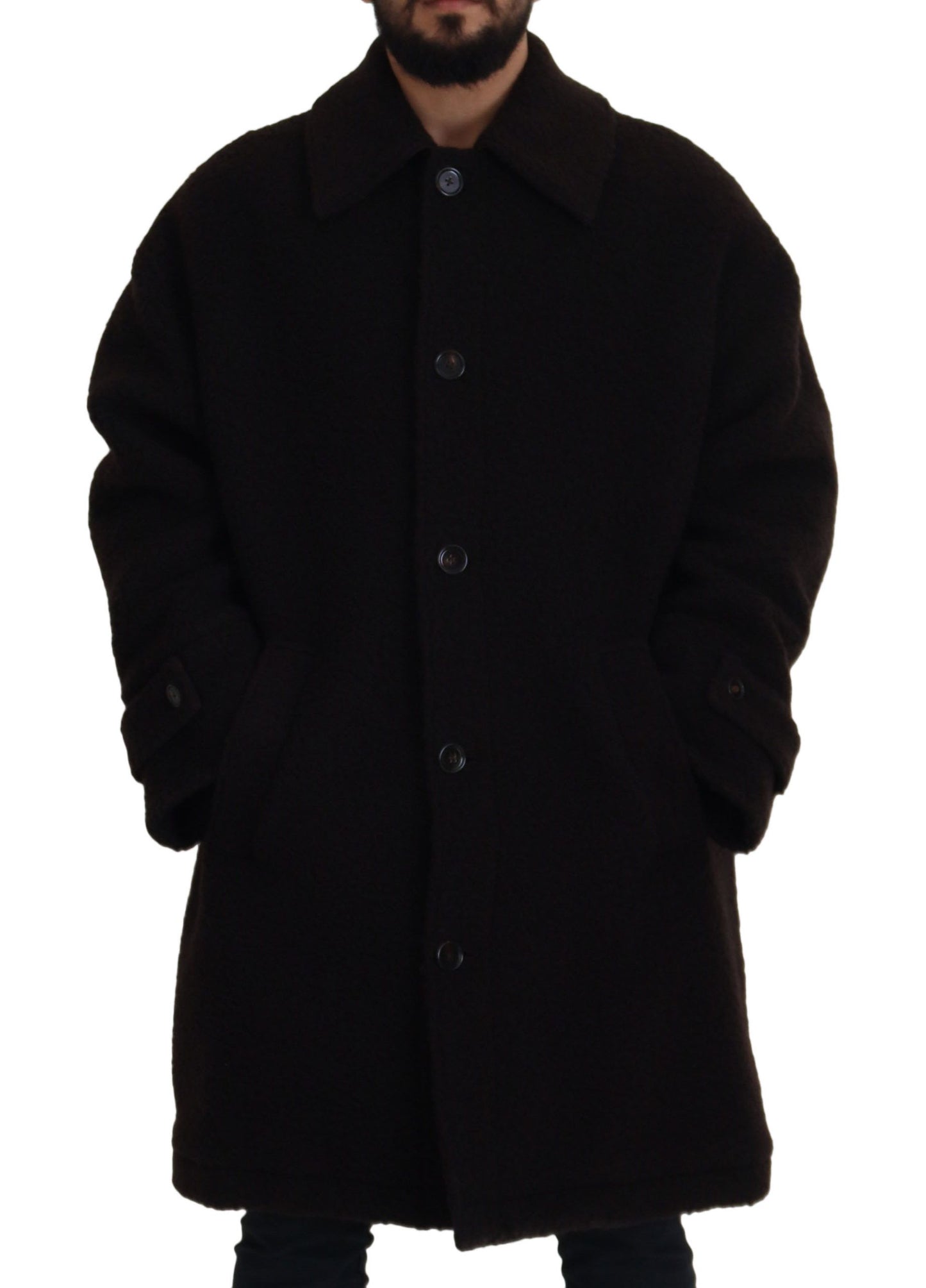 Dolce &amp; Gabbana Élégante veste en laine mélangée d'alpaga noire