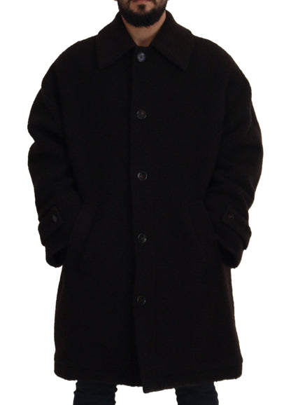 Dolce &amp; Gabbana Élégante veste en laine mélangée d'alpaga noire