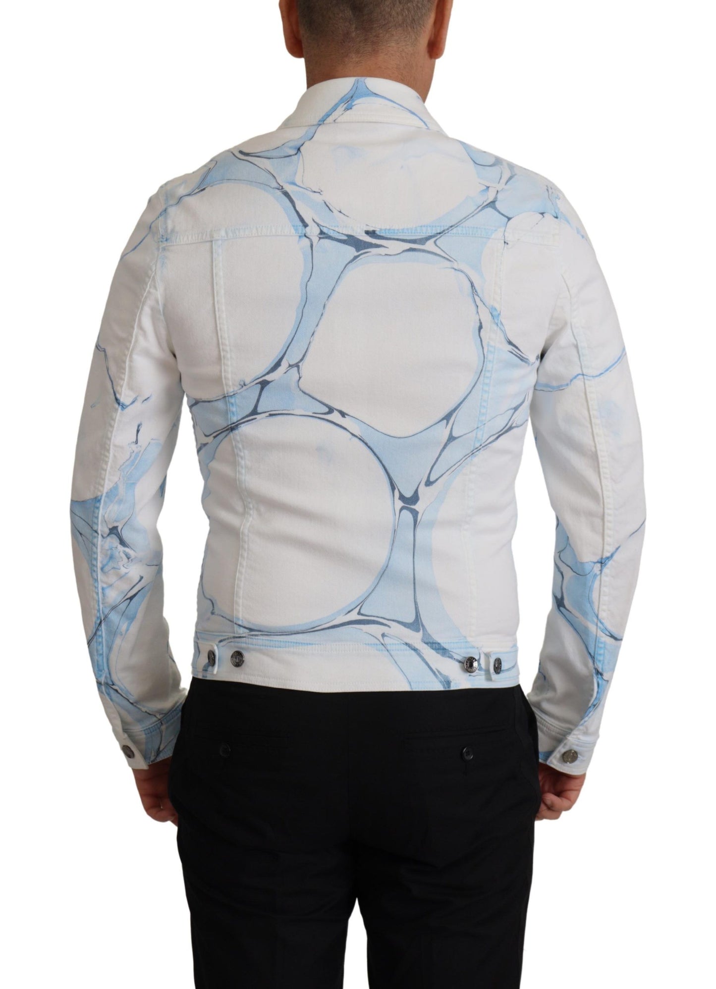 Dolce &amp; Gabbana White Cotton Logo Embroidery Denim Jacket
