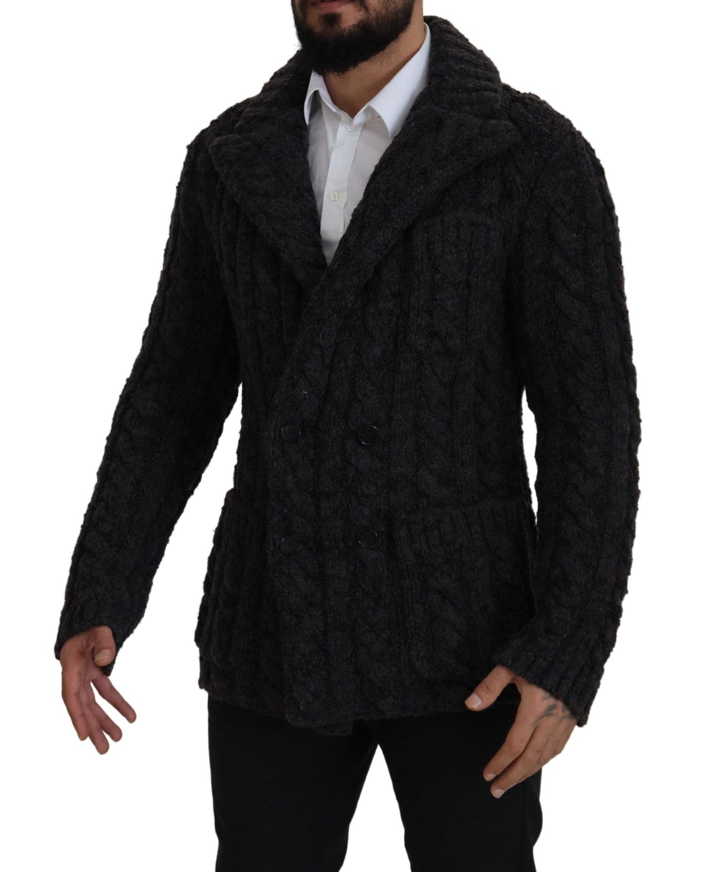 Dolce &amp; Gabbana élégant manteau croisé en laine et cachemire
