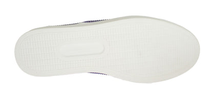 Dolce &amp; Gabbana Purple Rhinestone Canvas Logo Sneakers