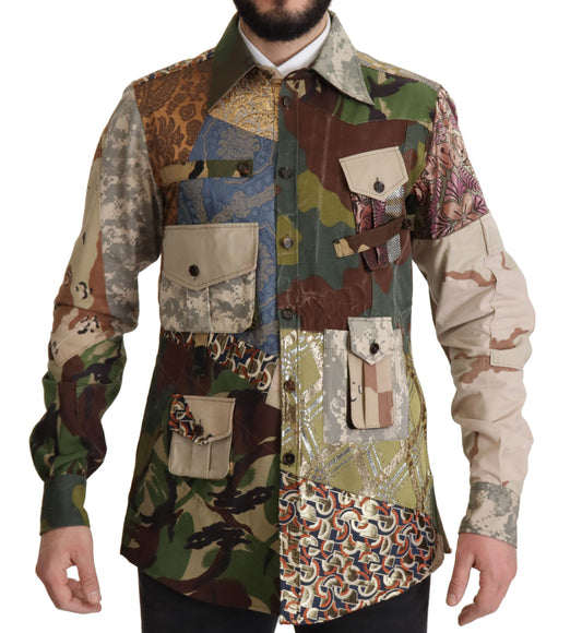 Chemise décontractée camouflage patchwork Dolce &amp; Gabbana