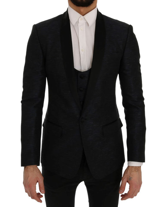 Ensemble de costume slim bleu et noir élégant Dolce &amp; Gabbana
