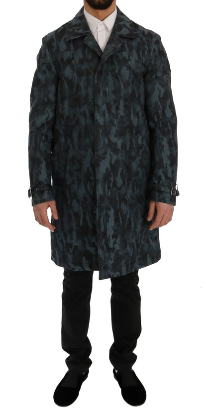 Trench-coat camouflage bleu Dolce &amp; Gabbana Élégance
