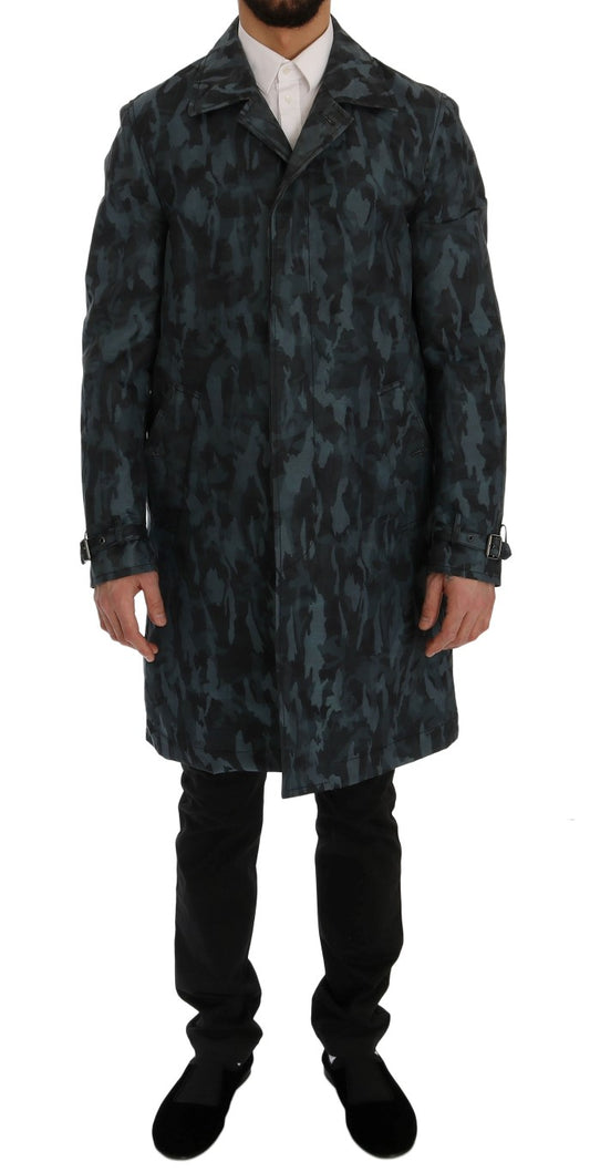Trench-coat camouflage bleu Dolce &amp; Gabbana Élégance