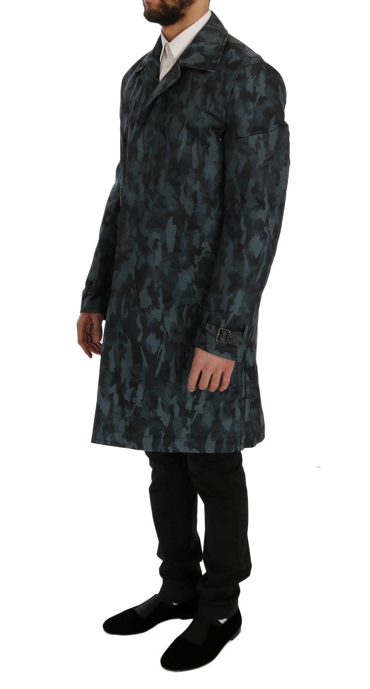 Trench-coat camouflage bleu Dolce &amp; Gabbana Élégance