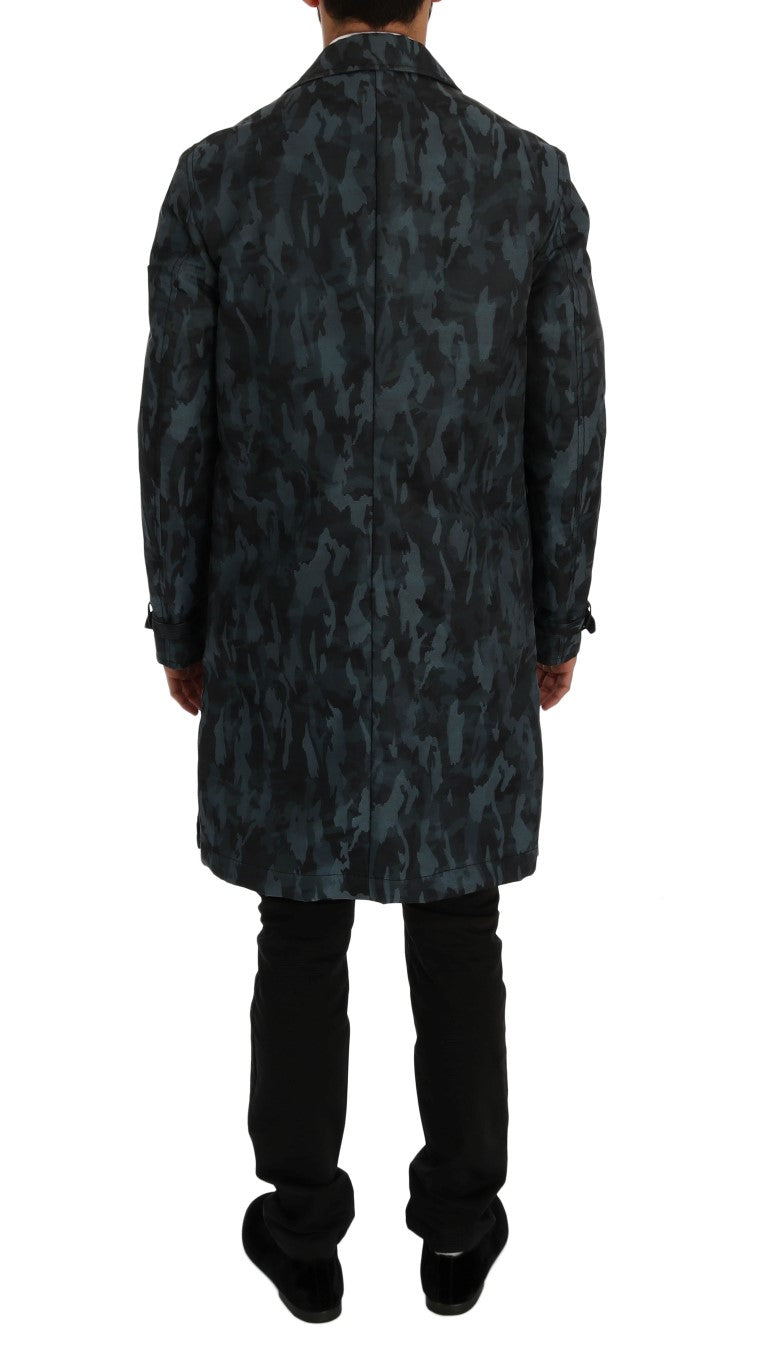 Trench-coat camouflage bleu Dolce &amp; Gabbana Élégance