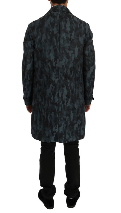 Trench-coat camouflage bleu Dolce &amp; Gabbana Élégance