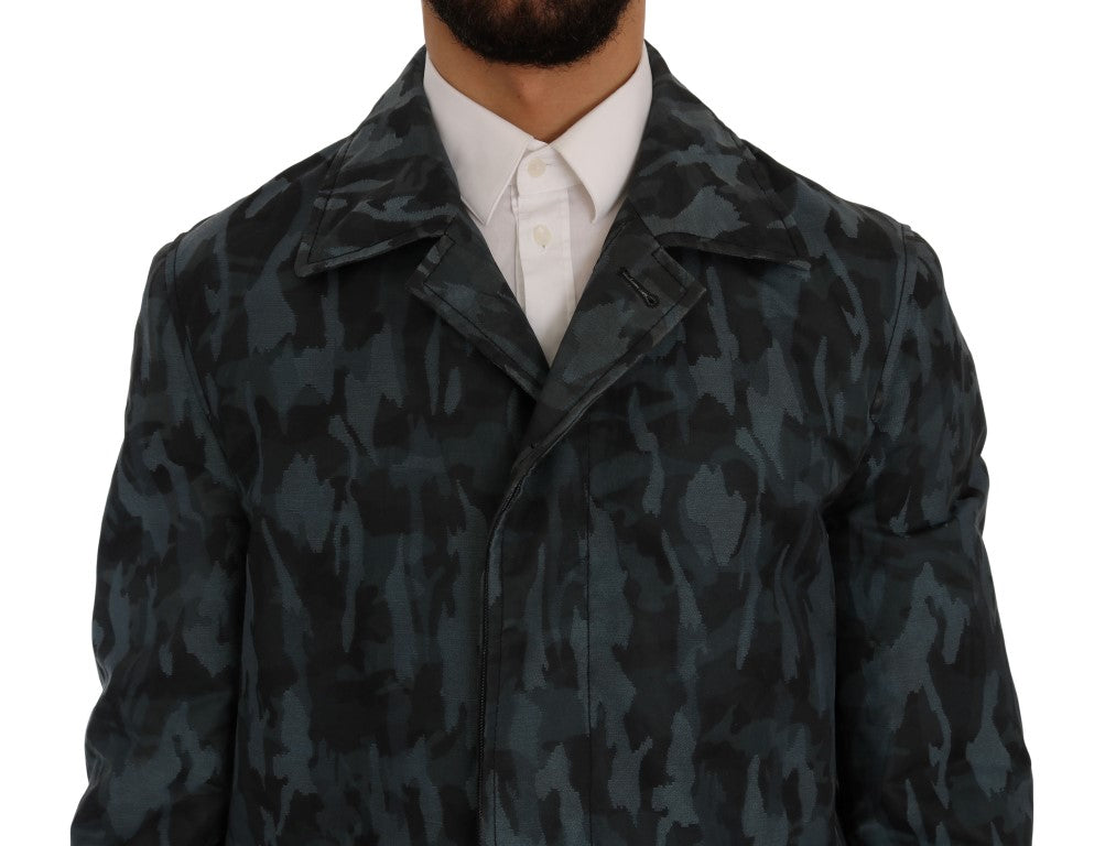 Trench-coat camouflage bleu Dolce &amp; Gabbana Élégance