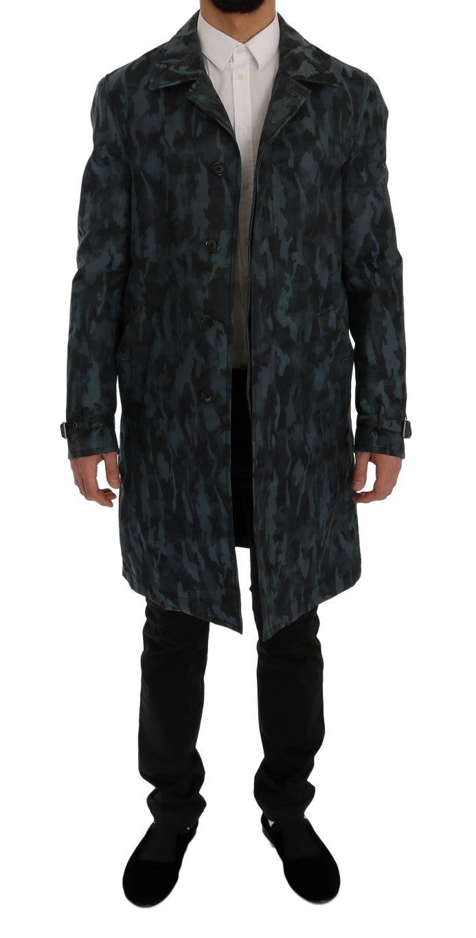 Trench-coat camouflage bleu Dolce &amp; Gabbana Élégance