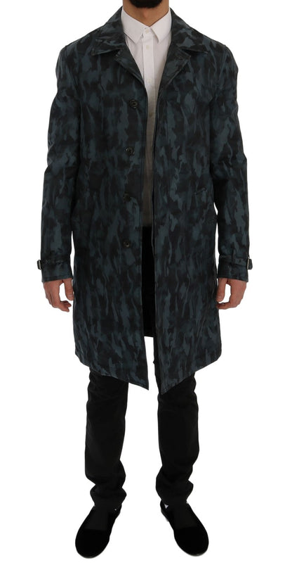 Trench-coat camouflage bleu Dolce &amp; Gabbana Élégance