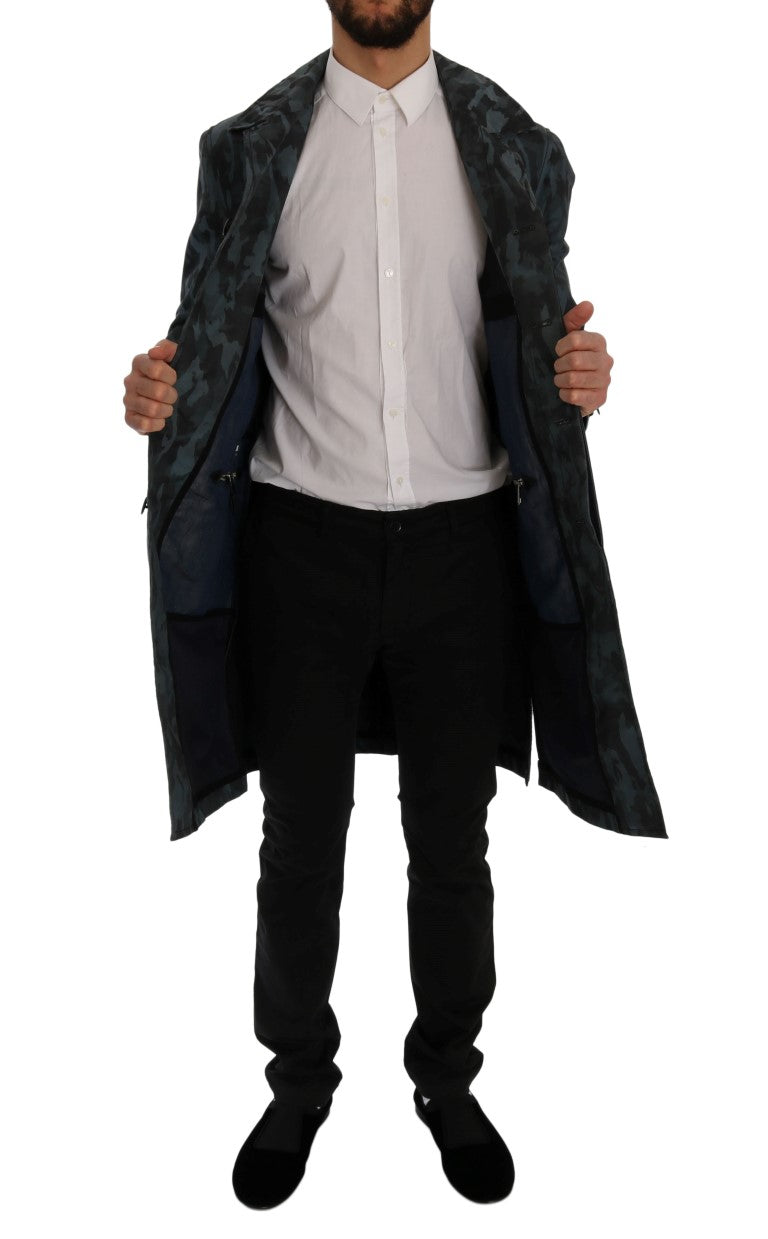 Trench-coat camouflage bleu Dolce &amp; Gabbana Élégance