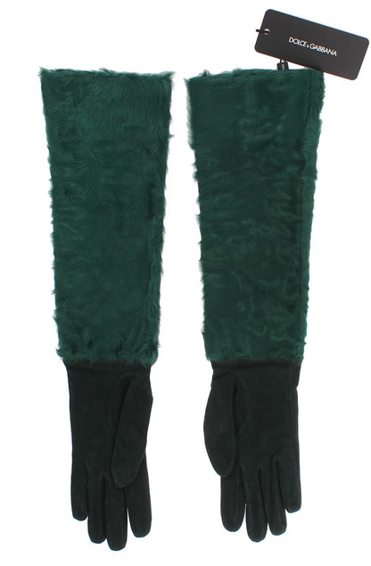 Gants élégants en cuir longueur coude Dolce &amp; Gabbana
