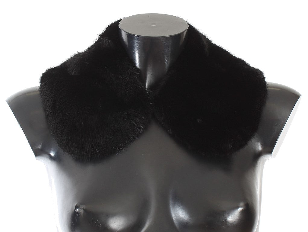 Dolce &amp; Gabbana Élégante écharpe en fourrure de vison noire