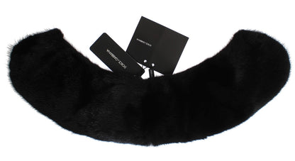 Dolce &amp; Gabbana Élégante écharpe en fourrure de vison noire