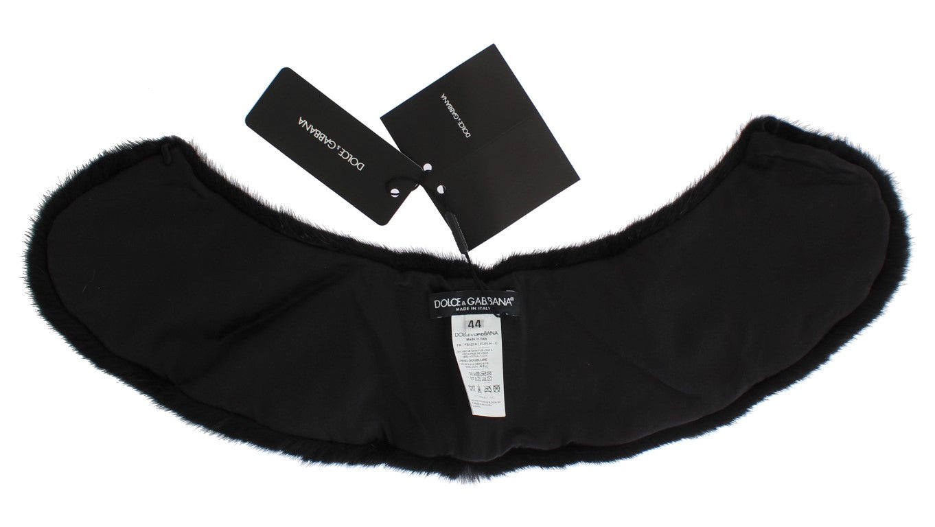 Dolce &amp; Gabbana Élégante écharpe en fourrure de vison noire